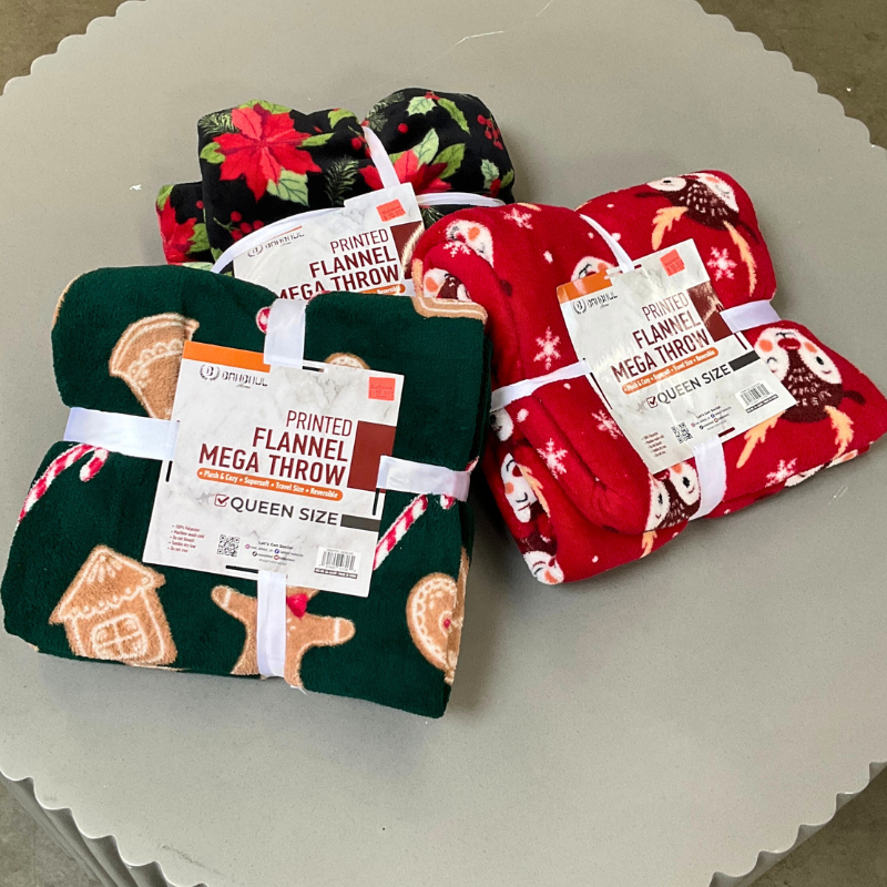 Holiday Themed Flannel Throw Blankets