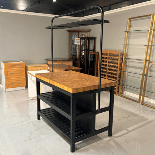 Black Butcher Block Kitchen Island